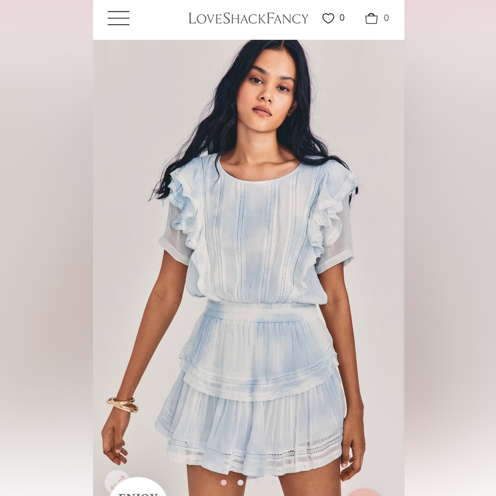 LoveShackFancy Natasha Mini Dress Size P NWT and gift box.